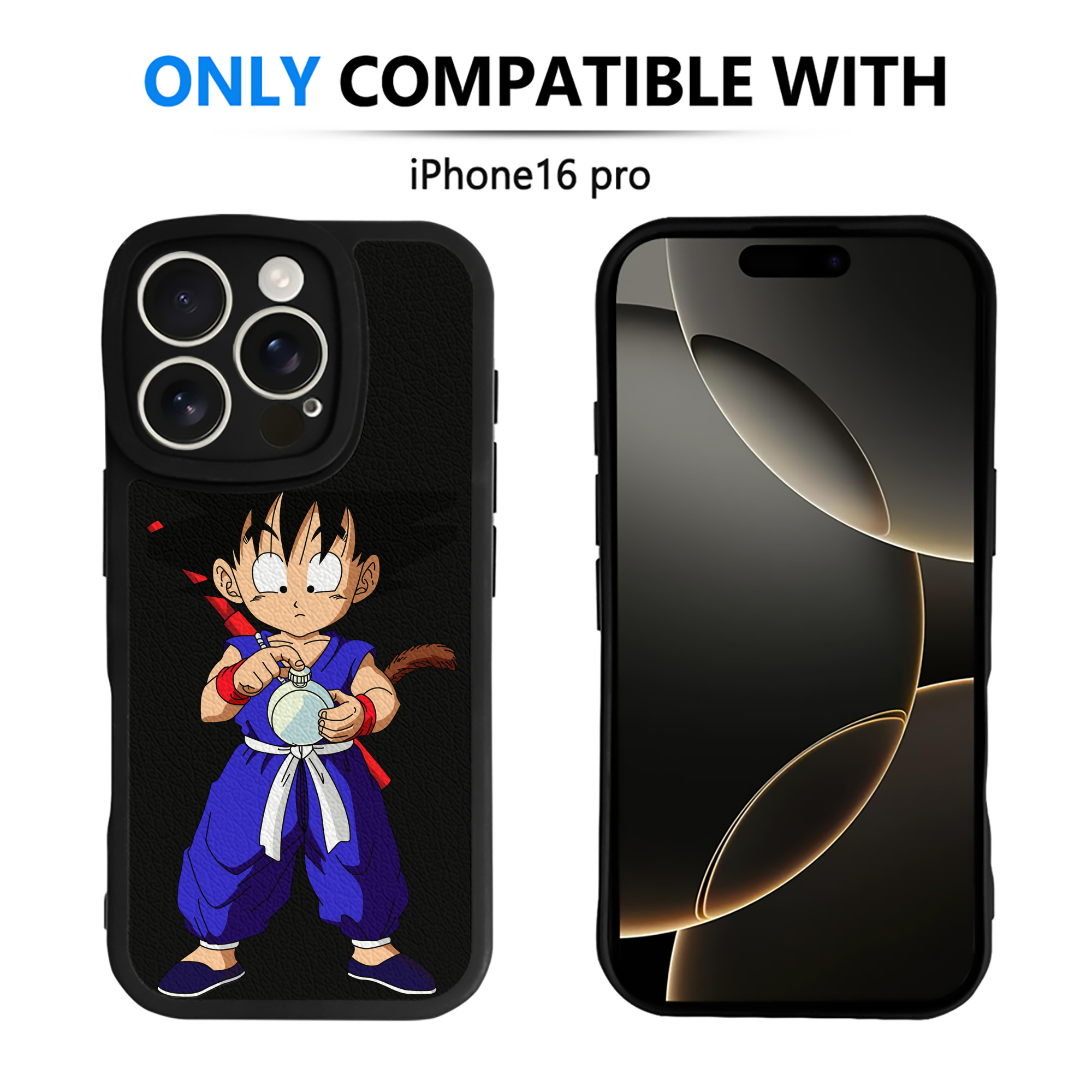 （画像用） ドラゴンボール 孫悟空（そん ごくう）Son Goku カカロット DRAGON BALL Kakarotto 【iPhone 16シリーズ対応】シリコンスマホケース（レザー調） 材質：シリコン